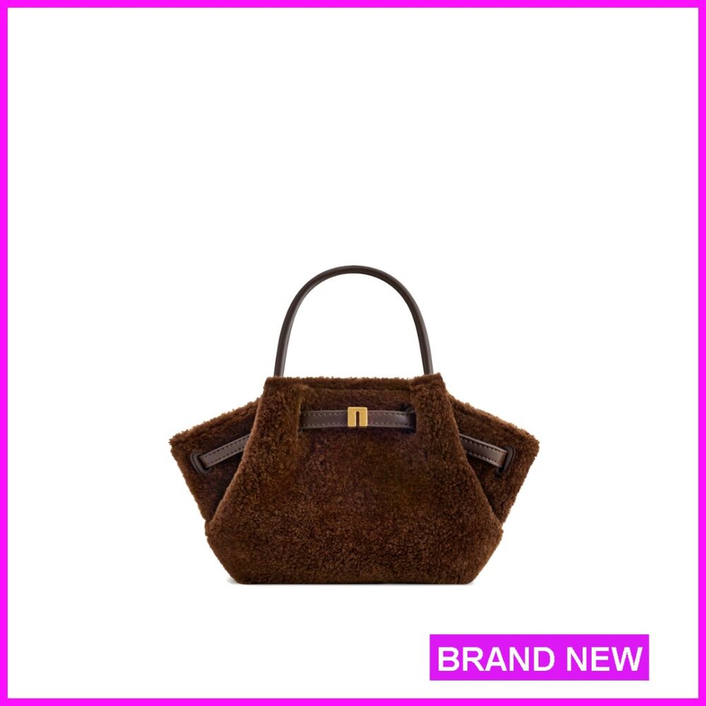 Faux Fur Mini Tote Bag With Adjustable Strap For Crossbody Or Hand Carry